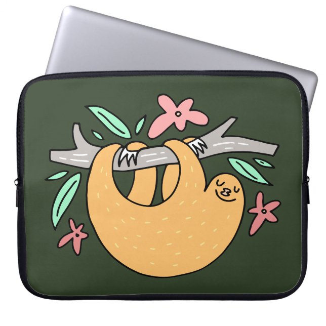 Lycklig Sloth Laptop sleeve (Framsidan)
