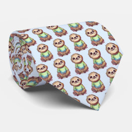 Lycklig Sloth med en Shirt Cute Mönster Slips