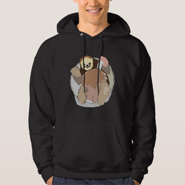 Lycklig Sloth Relaxed Passed Hoodie (Framsida)
