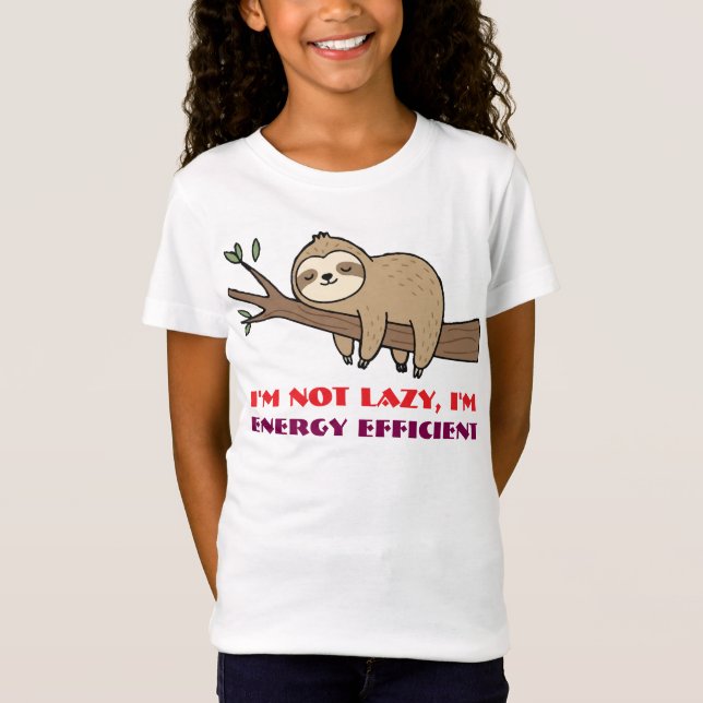 Lycklig Sloth T-Shirt (Framsida)
