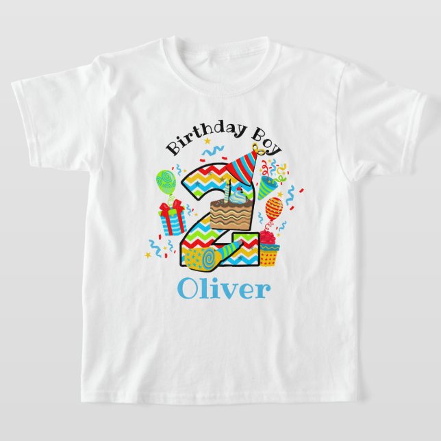 Lycklig småbarn tshirts, andra födelsedagen t shirt (Laydown)