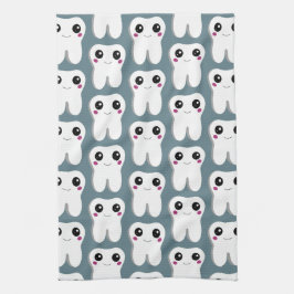 Lycklig Smildrande tandtandtandtråd Cute Mönster Kökshandduk