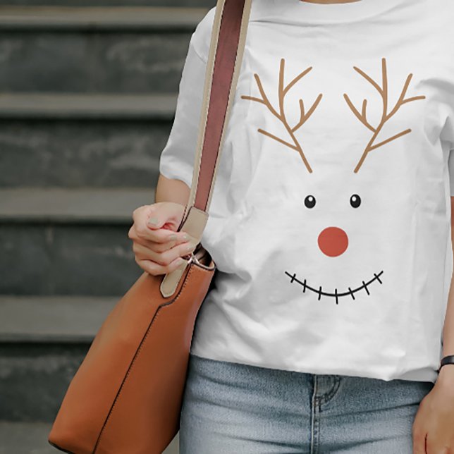 Lycklig Smile Snögubbe Ansikte T Shirt (#zazzlemade #HappySnowmanFace #ChristmasSnowman  #winter #deer #FunnyChristmas # HolidayT-Shirt)