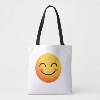 lycklig smiley shoppare tygkasse