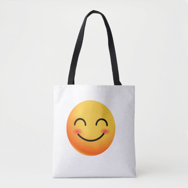 lycklig smiley shoppare tygkasse (Framsida)