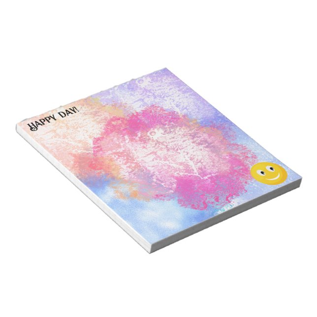 Lycklig Smiling Ansikte Anteckningsblock (Vinklad)