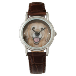 Lycklig Smiling Golden Retriever Hund Armbandsur