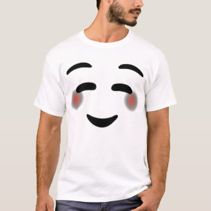 Lycklig Smiling Öga Ansikte Blushing Emojis T Shirt