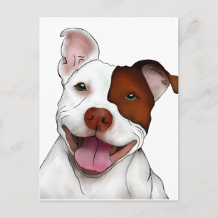 Lycklig Smiling Pitbull Vykort