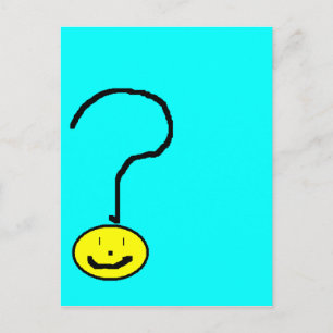 Lycklig Smiling Query Mark Emoji, Kids Art Vykort