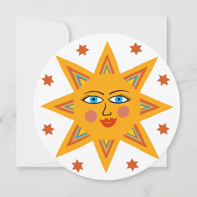 Lycklig Smiling Sol Ansikte Cheerful (Framsida)