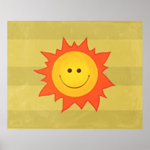 Lycklig Smiling Sol Poster
