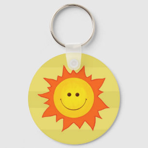 Lycklig Smilling sol Nyckelring