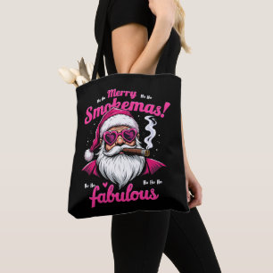 Lycklig Smokemas Funny Santa med Big Cigar Tygkasse