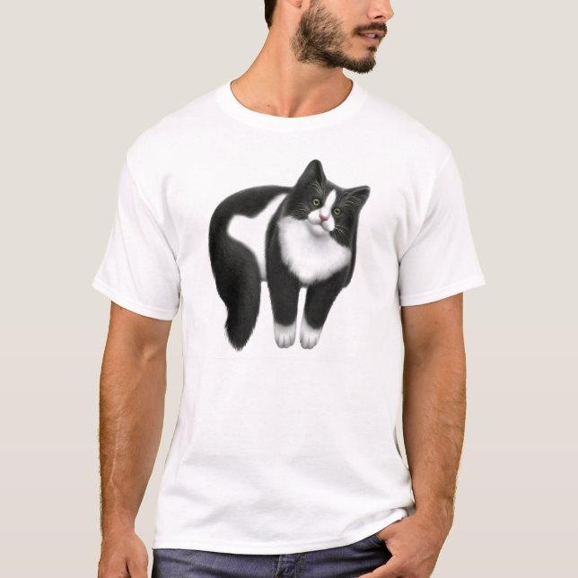 Lycklig smokingkattT-tröja T-shirt (Framsida)