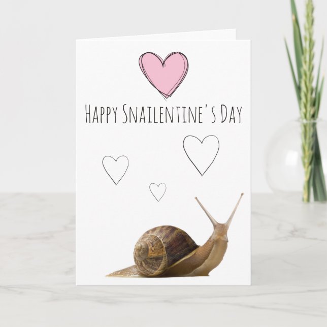 Lycklig Snailentins dag Helgkort (Framsida)