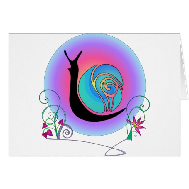 Lycklig Snigel Hälsningskort (Framsidan Horizontal)