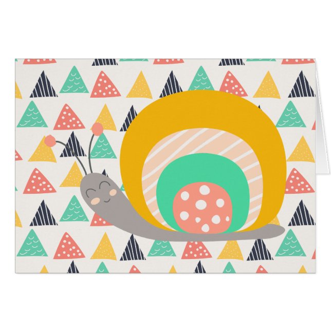 Lycklig Snigel om Triangles Hälsningskort (Framsidan Horizontal)