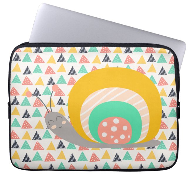 Lycklig Snigel om Triangles Laptop Sleeve (Framsidan)