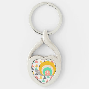 Lycklig Snigel om Triangles Twisted Heart Silverfärgad Nyckelring