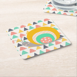 Lycklig Snigel om Triangles Underlägg Papper Kvadrat