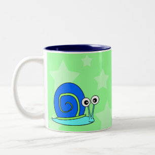 Lycklig snigelkaffemugg Två-Tonad mugg