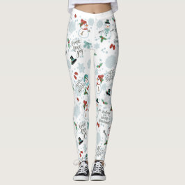 Lycklig Snögubbar Modern Helgdag-jul Mönster Leggings