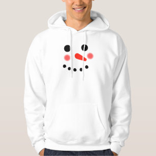 Lycklig Snögubbe Ansikte Hoodie