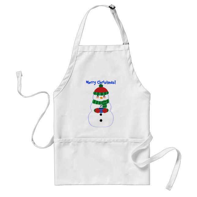 Lycklig Snögubbe Apron Förkläde (Framsidan)