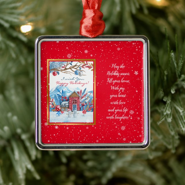 Lycklig Snögubbe Customize Julgransprydnad Metall (Träd)