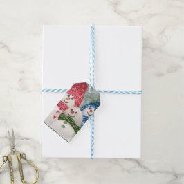 LYCKLIG SNÖGUBBE FAMILY Gift Märkre Presentetikett