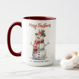 Lycklig Snögubbe God jul Anpassningsbar Family Nam Mugg