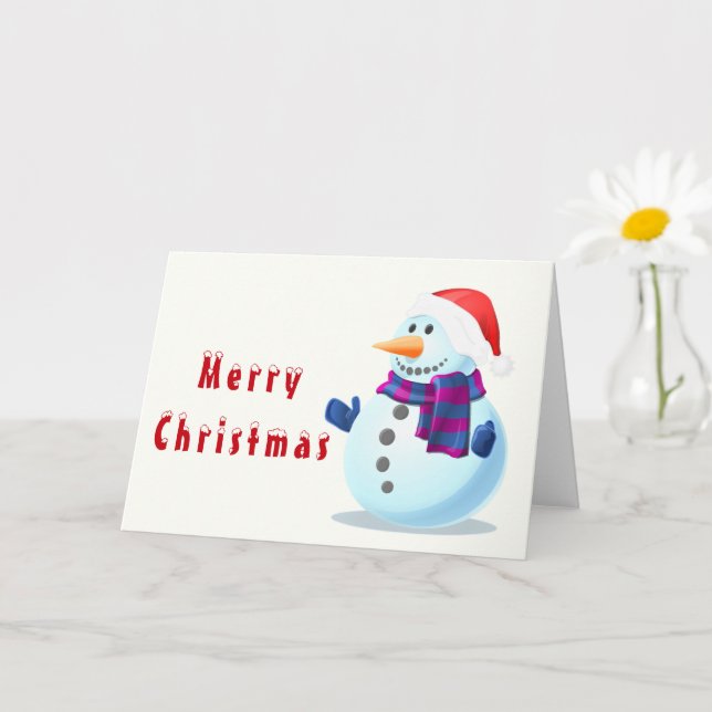 Lycklig Snögubbe God jul-kort Kort (Liten växt)
