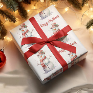 Lycklig Snögubbe God jul Presentpapper