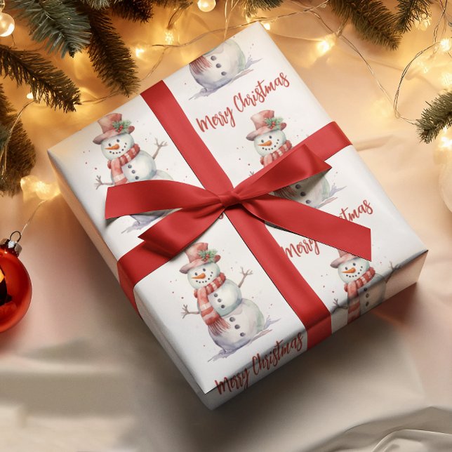 Lycklig Snögubbe God jul Presentpapper (Skapare uppladdad)