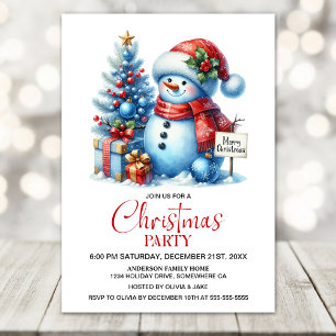 Lycklig Snögubbe jul Party Inbjudningar