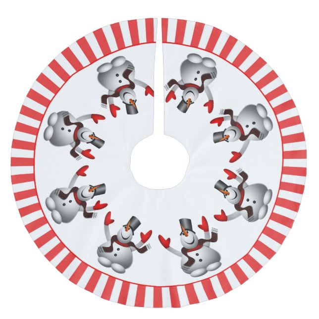 Lycklig Snögubbe julCheer Julgransmatta Borstad Polyester (Framsidan)