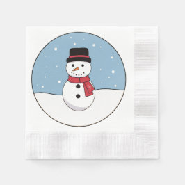 Lycklig Snögubbe-julen Helgdag Pappersservett