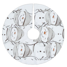 Lycklig Snögubbe Julgransmatta Borstad Polyester