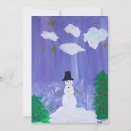 Lycklig Snögubbe Julkort