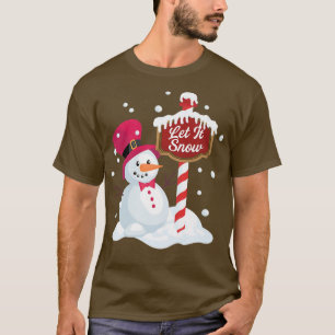 Lycklig Snögubbe Låt det snöa grafik vid Northpol T Shirt