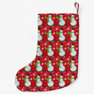 Lycklig Snögubbe Liten Julstrumpa