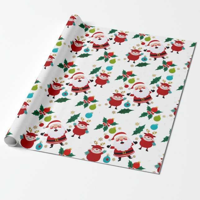 Lycklig snögubbe med julklapp presentpapper (Utrullad)