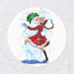 Lycklig Snögubbe och Girl Dance Tango jul Party Klistermärke<br><div class="desc">Lycklig Snögubbe och Girl Dance Tango jul Party Roligt Tecknad Teckning - Välj / lägg till din unika text / Namn / Färg - Gör din Speciella gåva - Ändra storlek och flytta eller ta bort och lägg till inslag / text med anpassning verktyg! Teckning och design efter MIGNED. Se...</div>