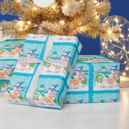 Lycklig Snögubbe Retro-jul Presentpapper
