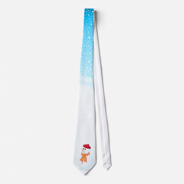 Lycklig Snögubbe Tie Slips (Framsida)