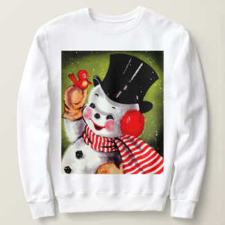 Lycklig Snögubbe Vintage Helgdag T Shirt