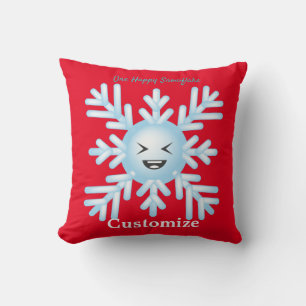 Lycklig Snowflake Emoticon Thunder_Cove   Kudde