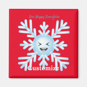 Lycklig Snowflake Emoticon Thunder_Cove Magnet