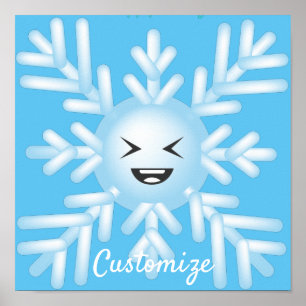 Lycklig Snowflake Emoticon Thunder_Cove Poster